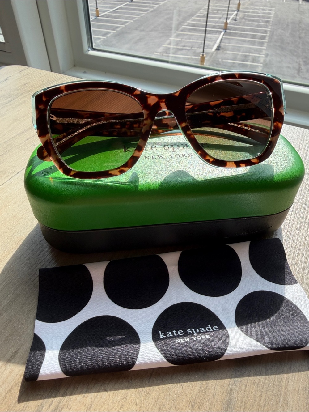Kate Spade Tortoiseshell Frame Polarized Sunglasses with Brown Lenses